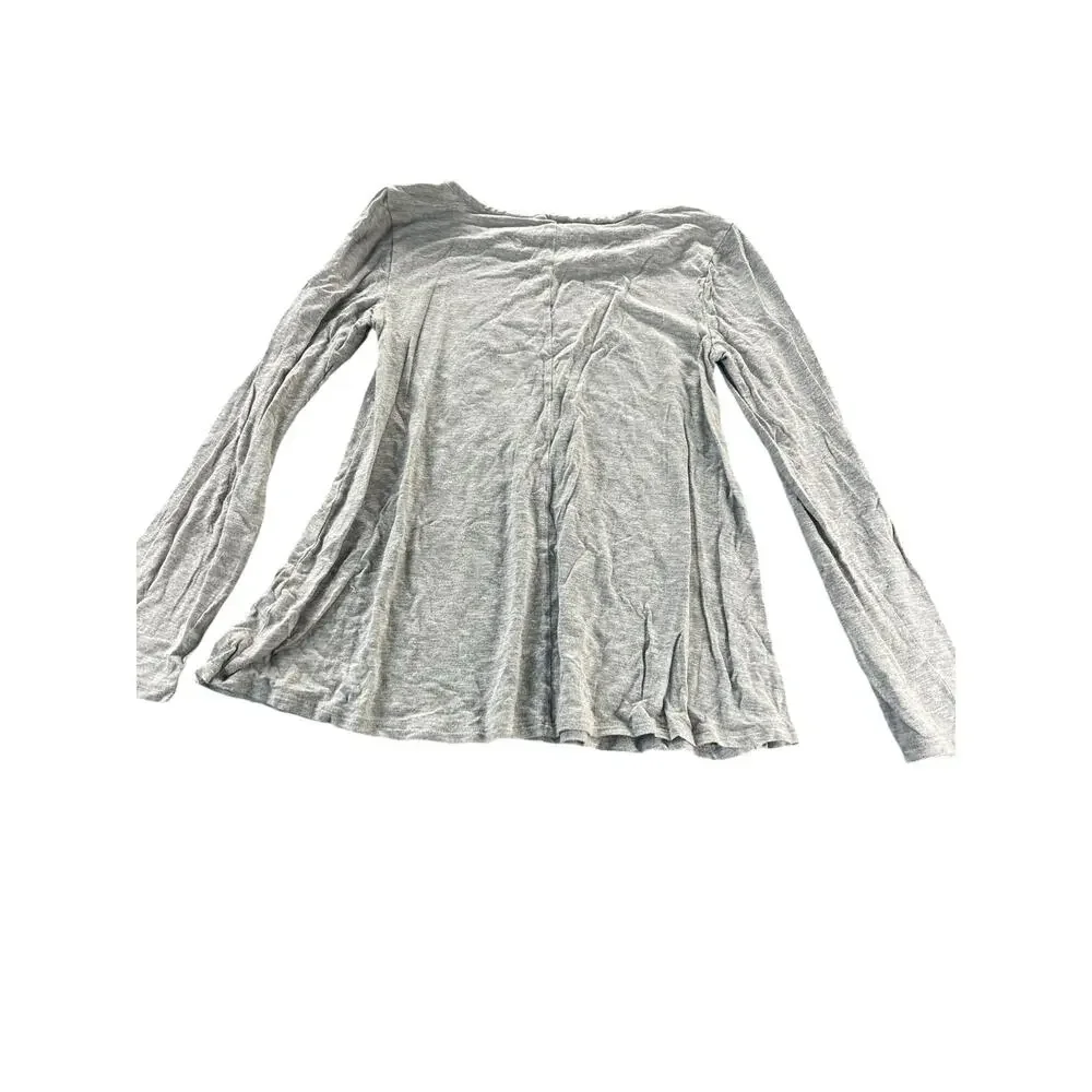 Justice Girls Gray Unicorn Graphic Print Long Sleeve Shirt youth Size 8